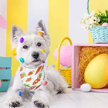Easter Dog Bandana with Bunny and Carrot Designs for Pets