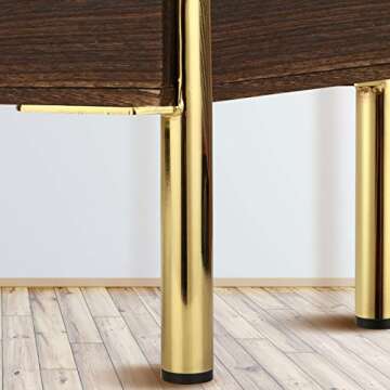 APACALI 4PCS Metal Furniture Leg 5 Inch Gold Replacement Couch Legs Cabinet Feet Modern Furniture Legs DIY Gold Sofa Feet with Screws for Cupboard Table