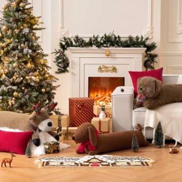 Christmas Dachshund Body Pillow - Adorable Festive Decor