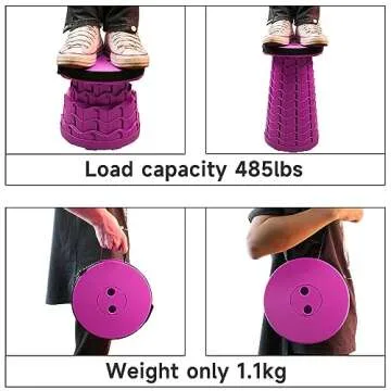 ZTMT FoldingStool Colorful Stool Body Portable Collapsible Stool Seat Max Load Capacity 397lbs, Telescopic Folding Stools Retractable Stools for Adult Camping Hiking Travel Outdoor BBQ