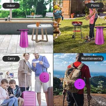 ZTMT FoldingStool Colorful Stool Body Portable Collapsible Stool Seat Max Load Capacity 397lbs, Telescopic Folding Stools Retractable Stools for Adult Camping Hiking Travel Outdoor BBQ