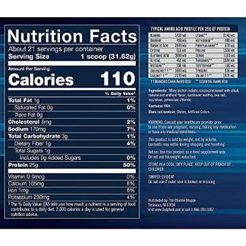 BodyTech Whey Protein Isolate Powder - with 25 Grams of Protein per Serving & BCAA's - Ideal for Post-Workout Muscle Building & Growth, Contains Milk & Soy - Rich Chocolate (1.5 Pound)