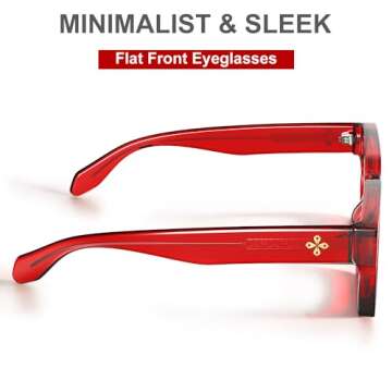 VISOONE Enhanced Version Rectangle Chic Preppy Look Blue Light Blocking Glasses for Women Men RIVER-LIGHTER