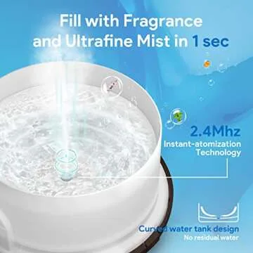 ASAKUKI 500ml Premium, Essential Oil Diffuser with Remote Control, 5 in 1 Ultrasonic Aromatherapy Fragrant Oil Humidifier Vaporizer, Timer and Auto-Off Switch Brown