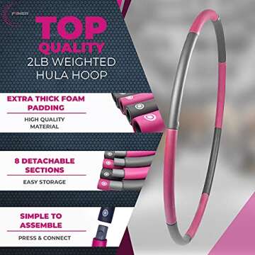 FIINER Weighted Hula Hoop for Adults Weight Loss | Waist Trainer Exercise | Comfortable Soft Padded ...