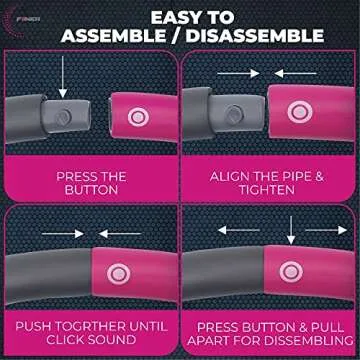 FIINER Weighted Hula Hoop for Adults Weight Loss | Waist Trainer Exercise | Comfortable Soft Padded Fitness Hoops for Home, Office, Gym | Core and Abs Strengthening Workout – 8 Adjustable Sections