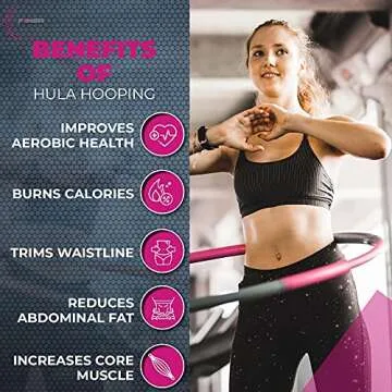 FIINER Weighted Hula Hoop for Adults Weight Loss | Waist Trainer Exercise | Comfortable Soft Padded Fitness Hoops for Home, Office, Gym | Core and Abs Strengthening Workout – 8 Adjustable Sections
