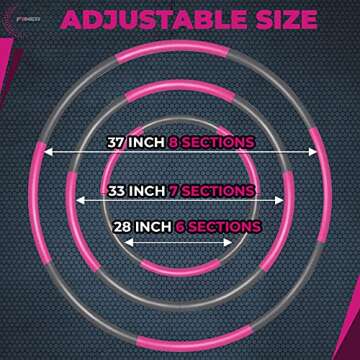 FIINER Weighted Hula Hoop for Adults Weight Loss | Waist Trainer Exercise | Comfortable Soft Padded Fitness Hoops for Home, Office, Gym | Core and Abs Strengthening Workout – 8 Adjustable Sections
