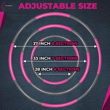 FIINER Weighted Hula Hoop for Adults Weight Loss | Waist Trainer Exercise | Comfortable Soft Padded Fitness Hoops for Home, Office, Gym | Core and Abs Strengthening Workout – 8 Adjustable Sections