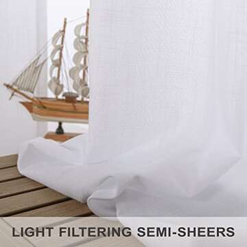 Solid White 96-Inch Curtains for Living Room - 2 Panel Set