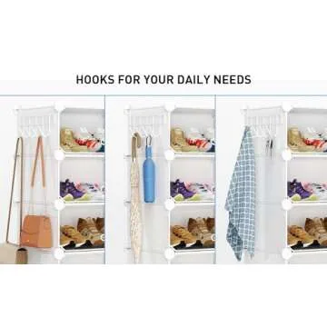 HOMICKER Shoe Rack Organizer,8 Tier Shoe Storage Cabinet with Door Expandable Plastic Shoe Shelves for Closet,Entryway,Hallway,Bedroom