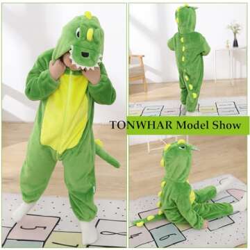 TONWHAR Kids' Dinosaur Costume for Toddlers 4-5T