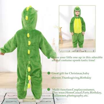 TONWHAR Kids' Dinosaur Costume for Toddlers 4-5T