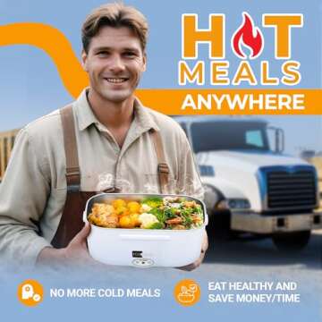 FORABEST Electric Lunch Box for Adults - 80W Heated, Leakproof, Portable 1.5L Food Warmer for Car, T...