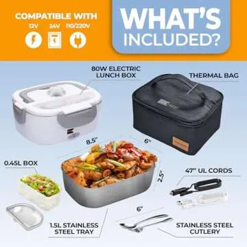 FORABEST Electric Lunch Box | 80W Portable Food Warmer