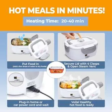FORABEST Electric Lunch Box | 80W Portable Food Warmer