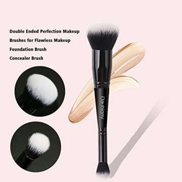 Daubigny Dual-Ended Foundation & Concealer Brush for Flawless Makeup