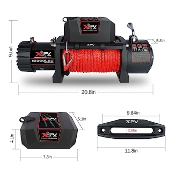 XPV AUTO 10000 lb Electric Winch Waterproof IP67 Off-Road