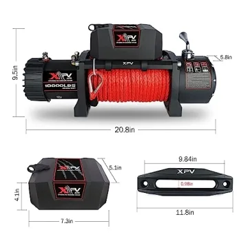 XPV AUTO 10000 lb Electric Winch Waterproof IP67 Off-Road