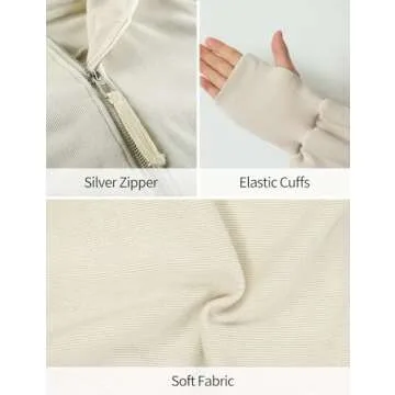 Stylish Arssm Cropped Hoodie Women Long Sleeve Zip Up