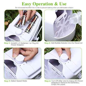 EASYCEL Bubble Machine - Automatic Portable Bubble Maker