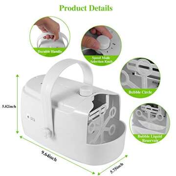 EASYCEL Bubble Machine - Automatic Portable Bubble Maker