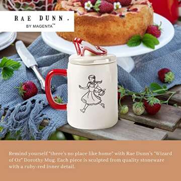 Rae Dunn WIZARD OF OZ “THERE’S NO PLACE LIKE HOME” Mug and Ruby-Red-Slipper Top