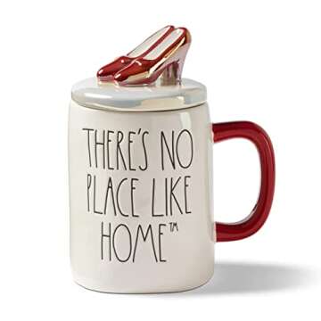 Rae Dunn WIZARD OF OZ “THERE’S NO PLACE LIKE HOME” Mug and Ruby-Red-Slipper Top