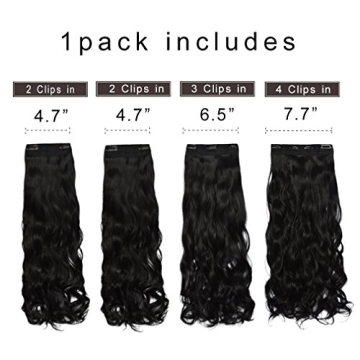 REECHO 20" Curly Wavy Clip-in Hair Extensions Set