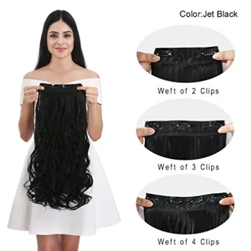 REECHO 20" Curly Wavy Clip-in Hair Extensions Set