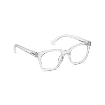 Peepers by PeeperSpecs Women's to The Max Square Blue Light Blocking Reading Glasses, Clear, 49 + 1