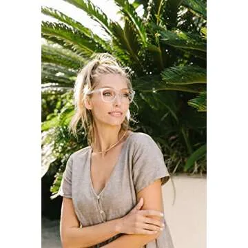 Peepers by PeeperSpecs Women's to The Max Square Blue Light Blocking Reading Glasses, Clear, 49 + 1