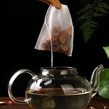 400 Pcs Tea Filter Bags Disposable Empty Tea Bags Cotton Drawstring Seal Tea Infusers Bag for Loose Leaf Teal