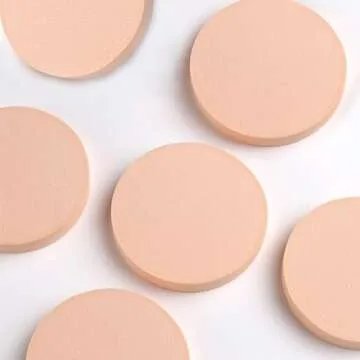 ICSTM 25 Pcs Makeup Sponge Facial Powder Puff Beauty Eye Face Foundation Blender Facial Smooth Powder Puff Cosmetics Blush Applicators Sponges Suitable for all Skin Types (25)