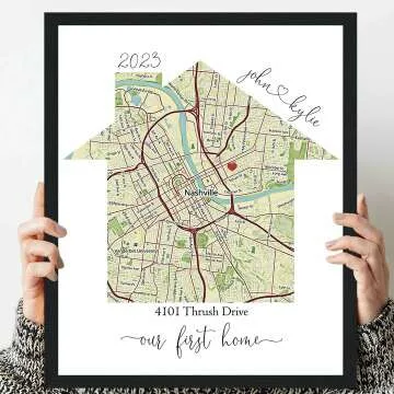 Personalized Home Map - Unique Housewarming Gift