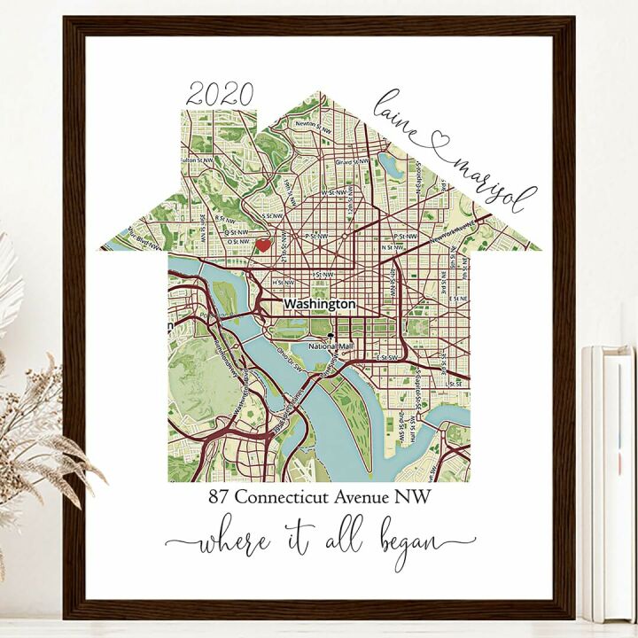 Personalized Home Map - Unique Housewarming Gift