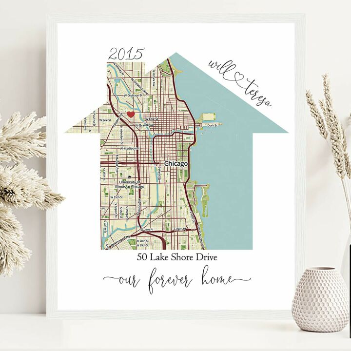 Personalized Home Map - Unique Housewarming Gift