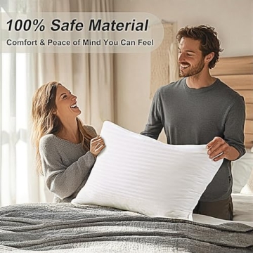 Favocama Bed Pillows Queen Size Set of 2 Hotel Collection Bed Pillow for Sleeping Queen Pillows 2 Pack for Back, Stomach or Side Sleepers Soft and Supportive Washable Pillows for Bedroom