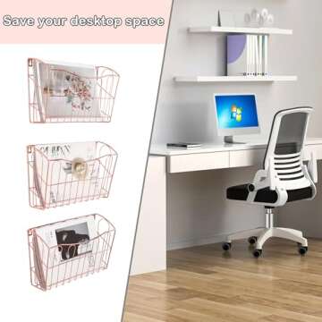 superbpag Wall File Organizer in Elegant Rose Gold