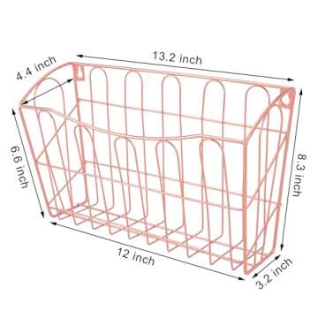 superbpag Wall File Organizer in Elegant Rose Gold