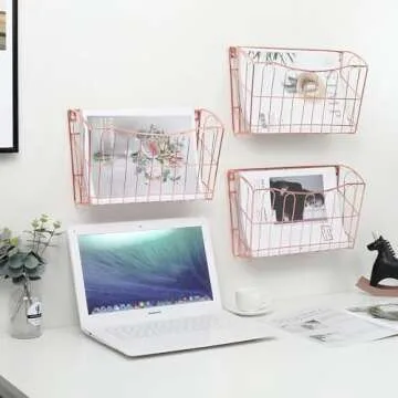 superbpag Wall File Organizer in Elegant Rose Gold