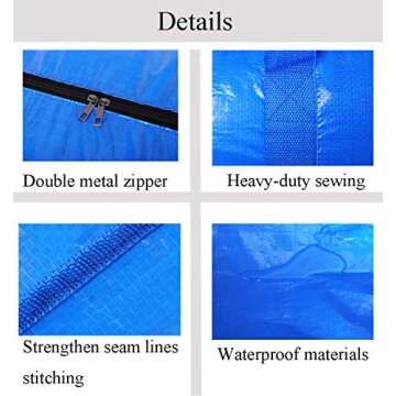 Extra Large Storage Bags Moving Bag Totes for Travelling, College Carrying, Moving, Camping, Christmas Decorations Storage (Blue - Set of 8)