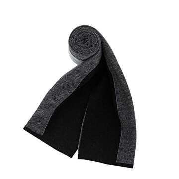 Lallier Men's Merino Wool Scarf - Gray Stripe Elegant Neckwear with Gift Box