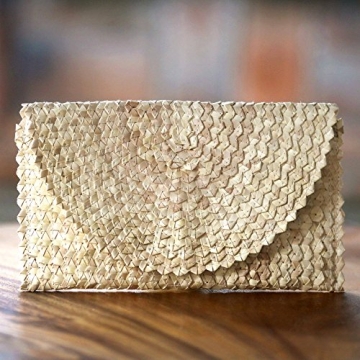 Artisan Handmade Palm Leaf Clutch Bag from NOVICA