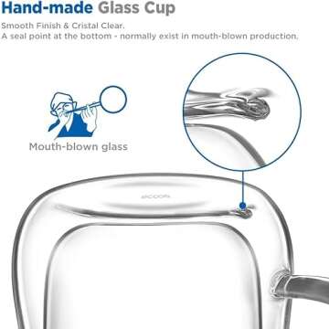 ecooe Espresso Cups Set of 2 Double Walled Glasses