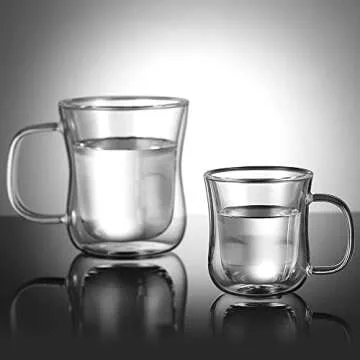 ecooe Espresso Cups Set of 2 Double Walled Glasses