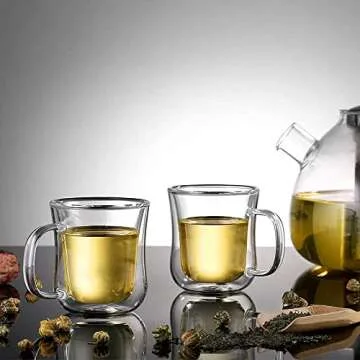 ecooe Espresso Cups Set of 2 Double Walled Glasses