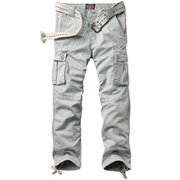Match Men's Casual Wild Cargo Pants Outdoors Work Wear #6531(30,Light Gray)