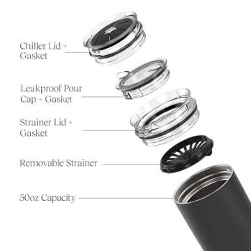 BrüMate Togosa 2-in-1 Wine Chiller Bucket or Champagne Bucket & 100% Leakproof Pitcher | Portable C...