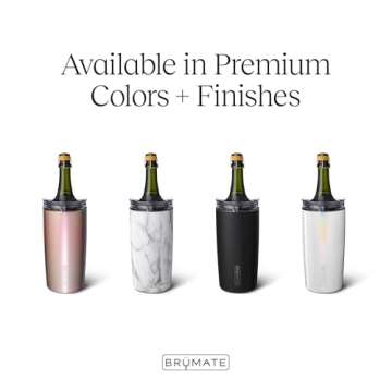 BrüMate Togosa 2-in-1 Wine Chiller Bucket or Champagne Bucket & 100% Leakproof Pitcher | Portable Cooler Fits Most Wine, Champagne, & Liquor Bottles | Perfect Wine Gifts | 49oz (Carrara)